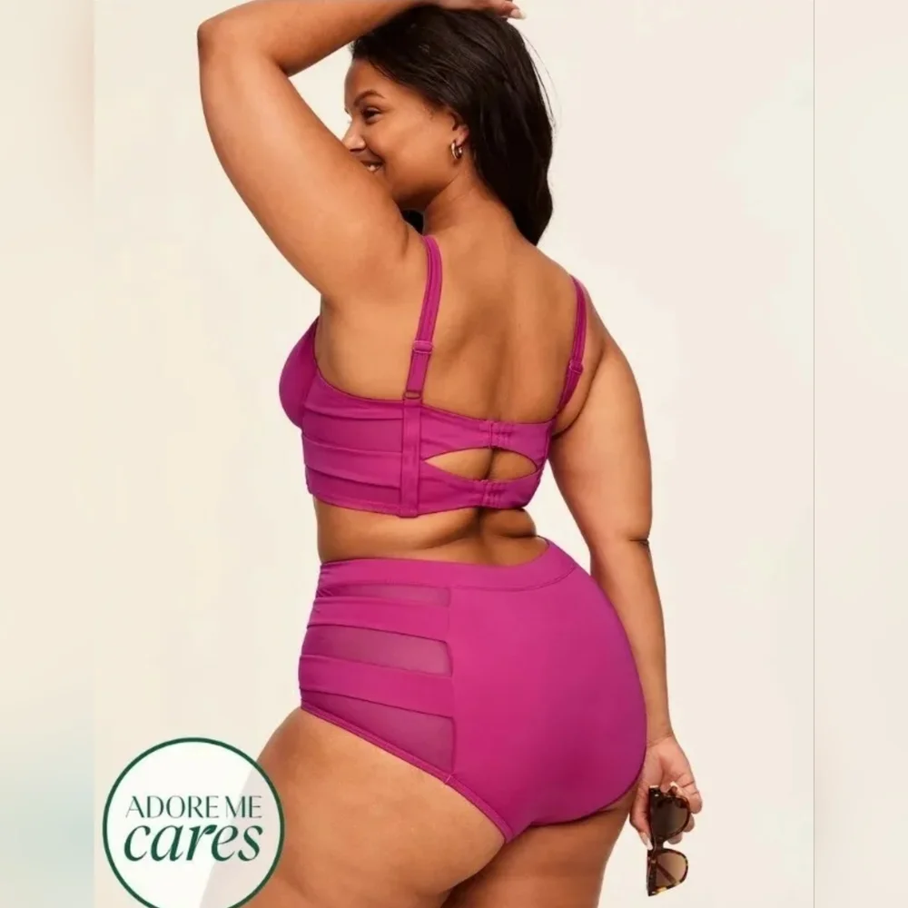 NEW NWT ADOREME Plus Size Daeny Contour 42DDD & 4XL High Waisted Briefs - Picture 9 of 10